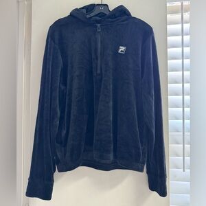 Fila Black Zip-Up Unisex Hoodie